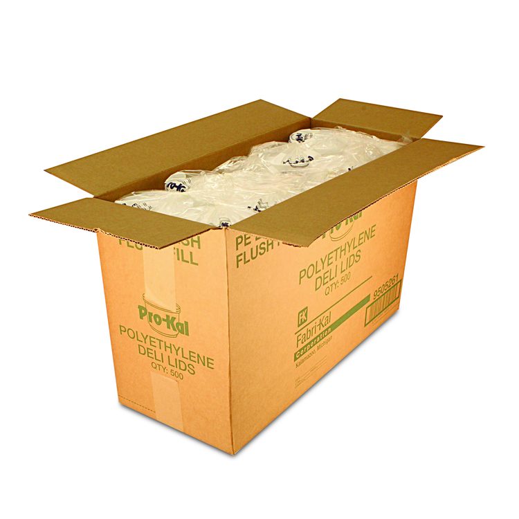 Pro Kal Polyethylene Flush Fill Round Deli Lids, 4.6" Diameter, Clear, Plastic, 500/Carton