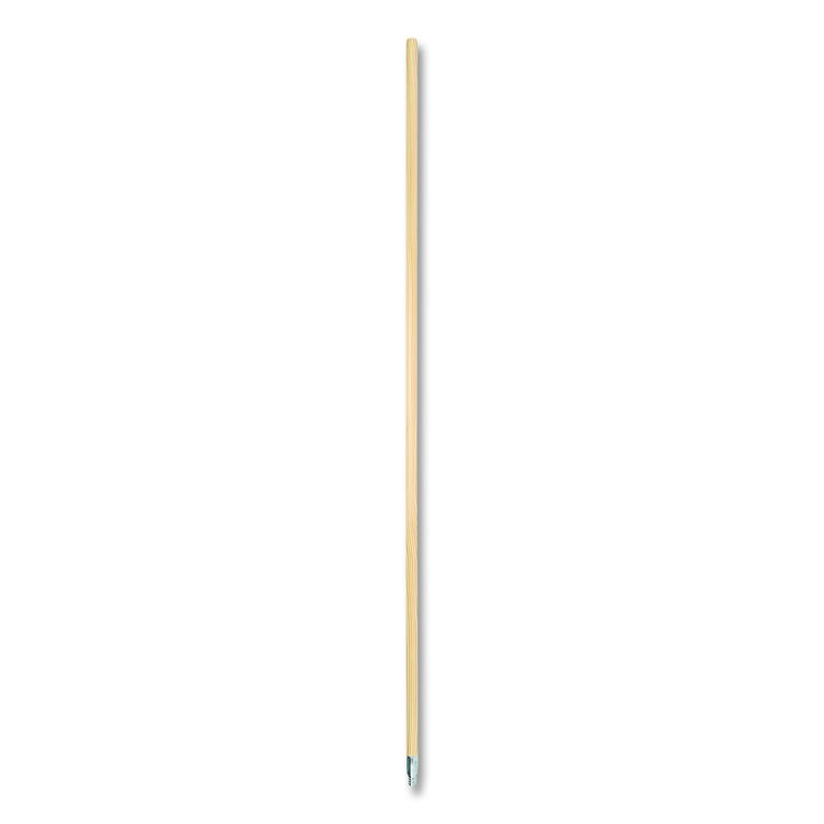 Metal Tip Threaded Hardwood Broom Handle, 0.94" dia x 60", Natural