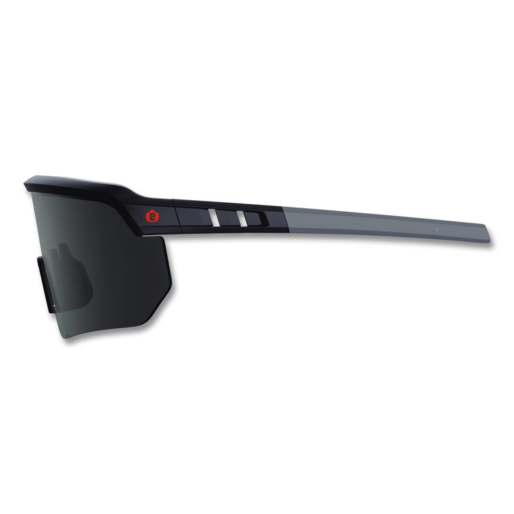 Skullerz AEGIR Anti-Scratch Enhanced Anti-Fog Safety Glasses, Matte Black Half Frame, Polarized Smoke Single Lens