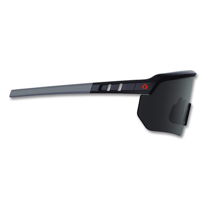 Skullerz AEGIR Anti-Scratch Enhanced Anti-Fog Safety Glasses, Matte Black Half Frame, Polarized Smoke Single Lens