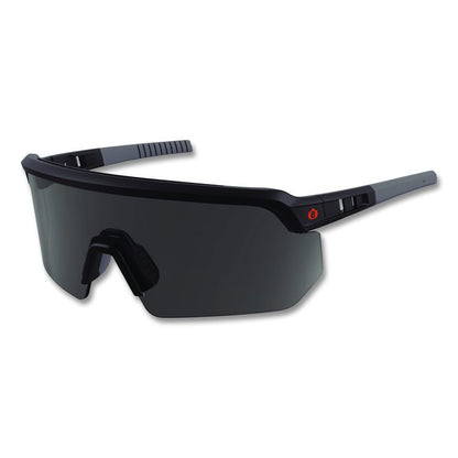 Skullerz AEGIR Anti-Scratch Enhanced Anti-Fog Safety Glasses, Matte Black Half Frame, Polarized Smoke Single Lens