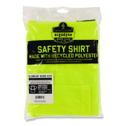 GloWear 8289-ECO Class 2 Recycled Hi-Vis T-Shirt, X-Small, Lime