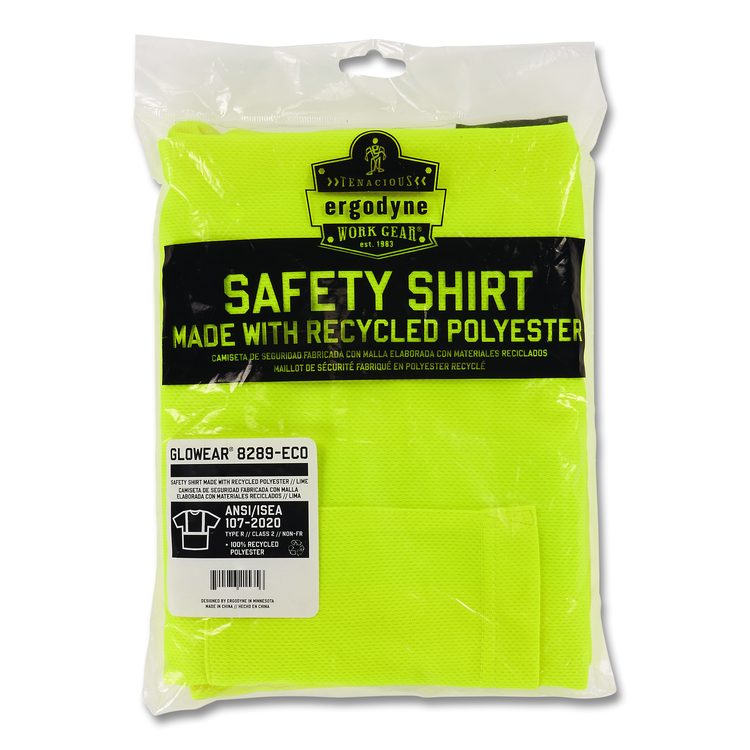 GloWear 8289-ECO Class 2 Recycled Hi-Vis T-Shirt, 5X-Large, Lime