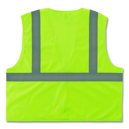 GloWear 8205HL-ECO Class 2 Recycled Hi-Vis Vest, Mesh, Polyester, X-Small, Lime