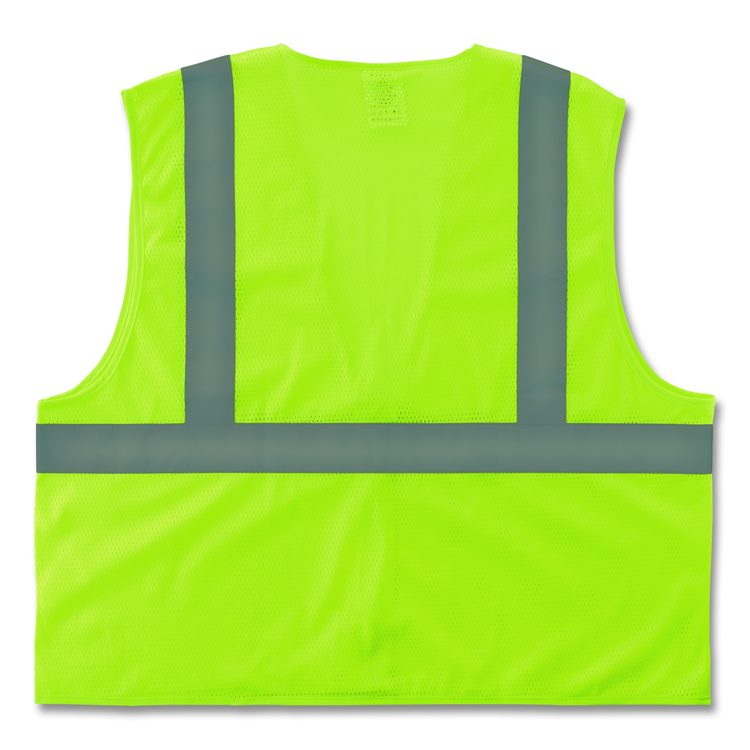 GloWear 8205HL-ECO Class 2 Recycled Hi-Vis Vest, Mesh, Polyester, Small/Medium, Lime