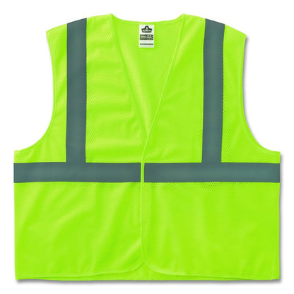 GloWear 8205HL-ECO Class 2 Recycled Hi-Vis Vest, Mesh, Polyester, 2X-Large/3X-Large, Lime