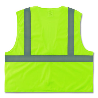 GloWear 8205HL-ECO Class 2 Recycled Hi-Vis Vest, Mesh, Polyester, 4X-Large/5X-Large, Lime