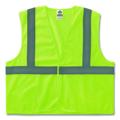 GloWear 8205HL-ECO Class 2 Recycled Hi-Vis Vest, Mesh, Polyester, 4X-Large/5X-Large, Lime
