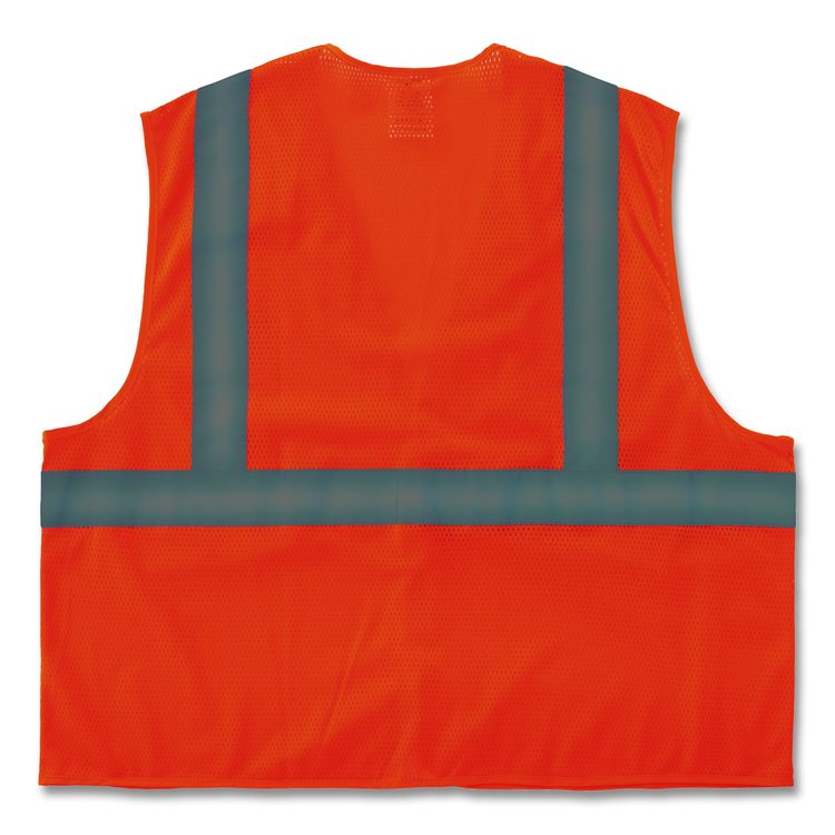 GloWear 8205HL-ECO Class 2 Recycled Hi-Vis Vest, Mesh, Polyester, 4X-Large/5X-Large, Orange