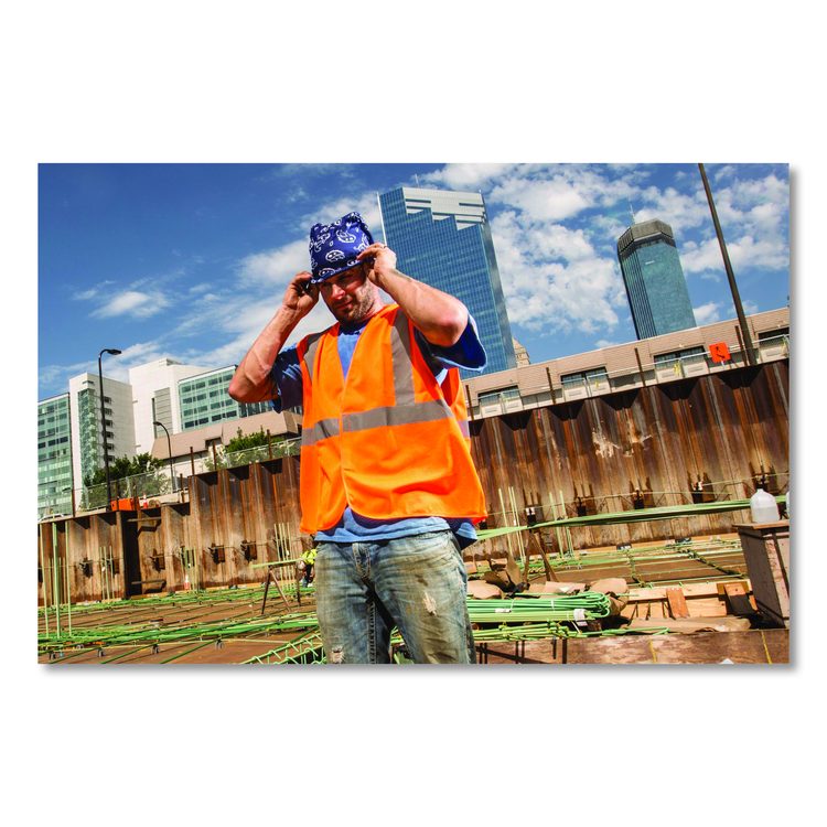GloWear 8205HL-ECO Class 2 Recycled Hi-Vis Vest, Mesh, Polyester, 4X-Large/5X-Large, Orange