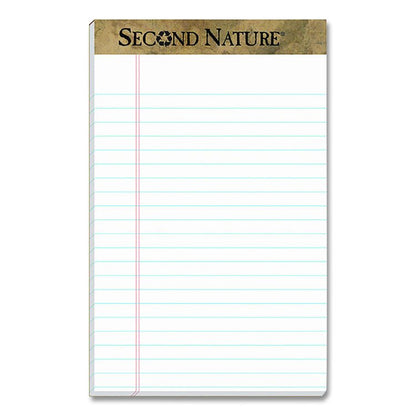 Second Nature Recycled Ruled Pads, Narrow Rule, (50) White 5 x 8 Sheets, Dozen