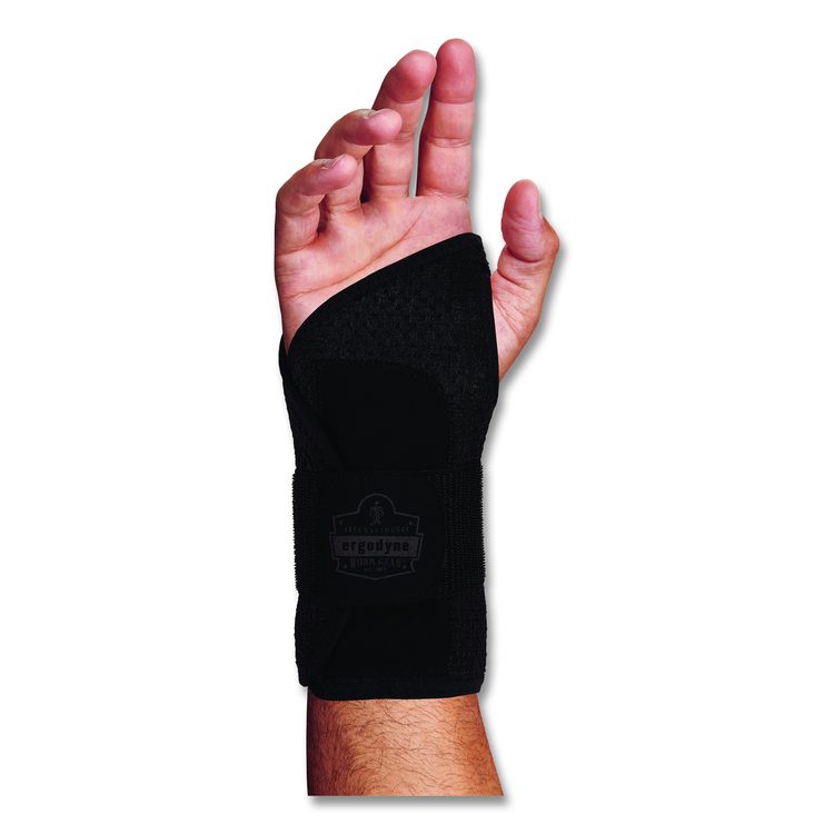 ProFlex 4005 Wrist Brace Support with Single Strap, Large, Fits Right Hand, Black