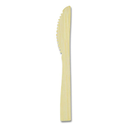 Bamboo Cutlery, Mediumweight Knife, Paper, Light Golden, 100/Pack, 10 Packs/Carton