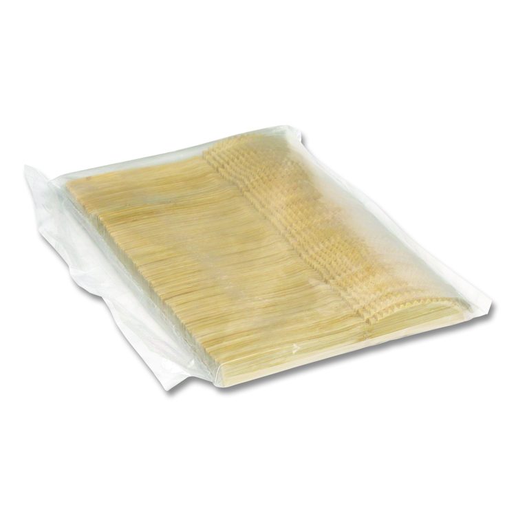 Bamboo Cutlery, Mediumweight Knife, Paper, Light Golden, 100/Pack, 10 Packs/Carton