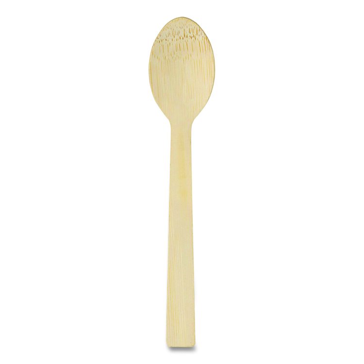 Bamboo Cutlery, Mediumweight Spoon, Paper, Light Golden, 100/Pack, 10 Packs/Carton