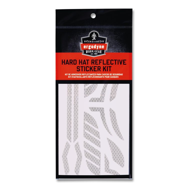 Skullerz 8961 Reflective Hard Hat and Safety Helmet Sticker Kit, 18 Assorted Stickers, White