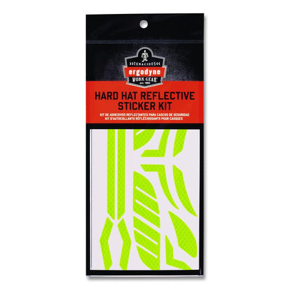 Skullerz 8961 Reflective Hard Hat and Safety Helmet Sticker Kit, 18 Assorted Stickers, Yellow