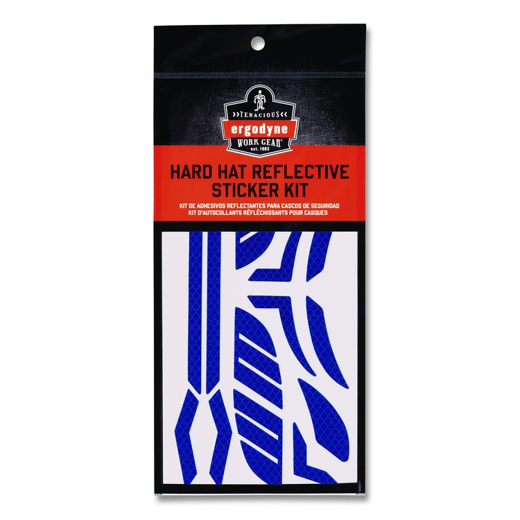 Skullerz 8961 Reflective Hard Hat and Safety Helmet Sticker Kit, 18 Assorted Stickers, Blue