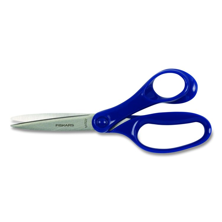 Student Scissors, Pointed Tip, 7" Long, Offset Assorted Color Handle