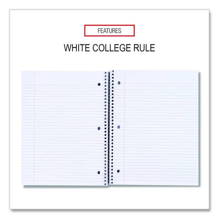 Wirebound Notebook, 3-Subject, Medium/College Rule, Black Cover, (120) 11 x 8.5 Sheets