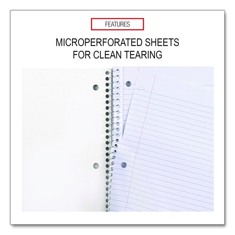 Wirebound Notebook, 3-Subject, Medium/College Rule, Black Cover, (120) 11 x 8.5 Sheets