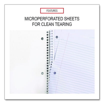 Wirebound Notebook, 3-Subject, Medium/College Rule, Black Cover, (120) 11 x 8.5 Sheets