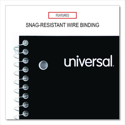 Wirebound Notebook, 3-Subject, Medium/College Rule, Black Cover, (120) 11 x 8.5 Sheets