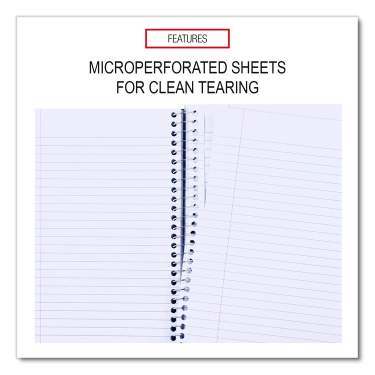 Wirebound Notebook, 3-Subject, Medium/College Rule, Black Cover, (120) 9.5 x 6 Sheets