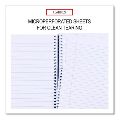 Wirebound Notebook, 3-Subject, Medium/College Rule, Black Cover, (120) 9.5 x 6 Sheets