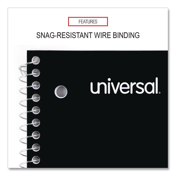 Wirebound Notebook, 3-Subject, Medium/College Rule, Black Cover, (120) 9.5 x 6 Sheets
