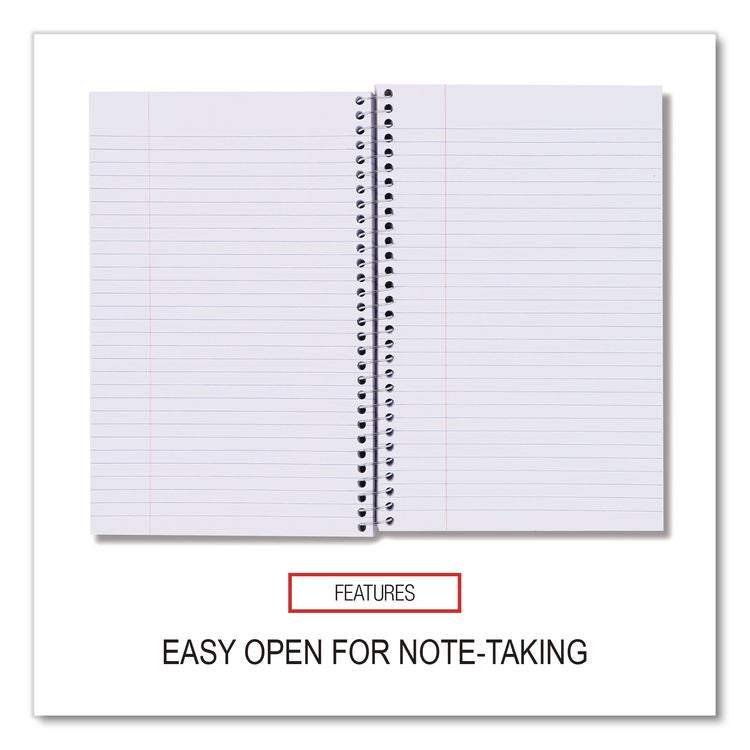 Wirebound Notebook, 3-Subject, Medium/College Rule, Black Cover, (120) 9.5 x 6 Sheets