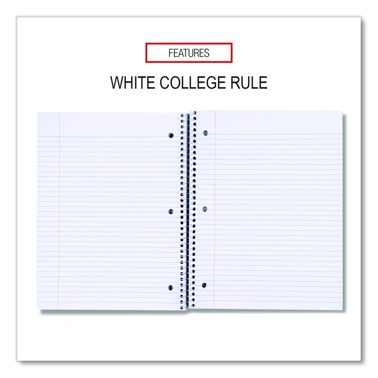 Wirebound Notebook, 5-Subject, Medium/College Rule, Black Cover, (200) 11 x 8.5 Sheets