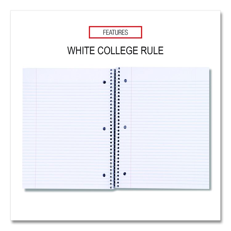 Wirebound Notebook, 1-Subject, Medium/College Rule, Black Cover, (100) 11 x 8.5 Sheets