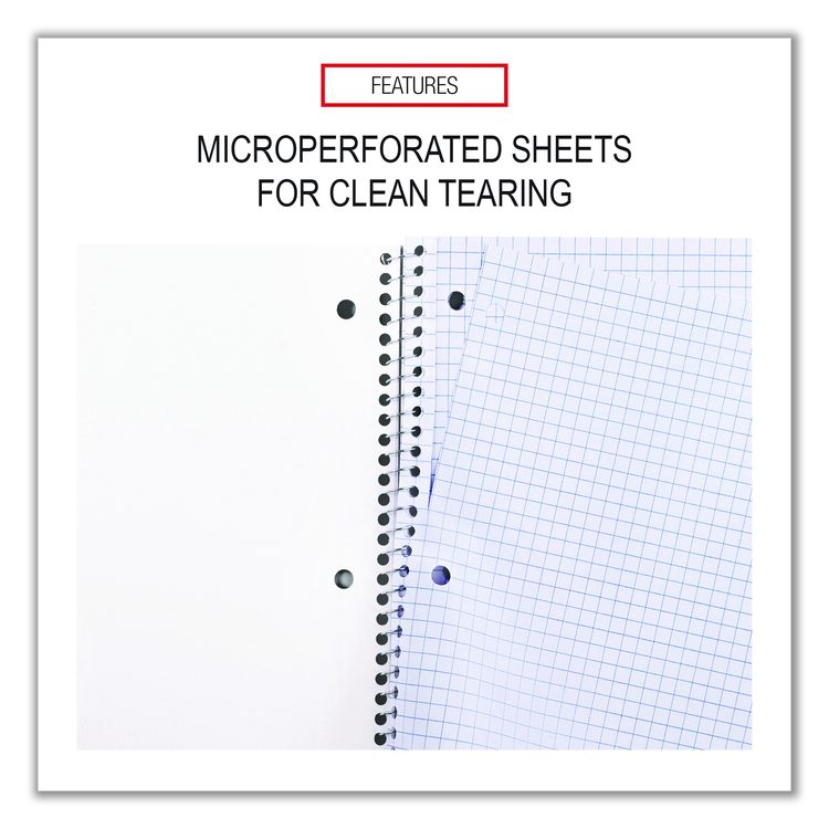 Wirebound Notebook, 1-Subject, Quadrille Rule (4 sq/in), Black Cover, (70) 10.5 x 8 Sheets