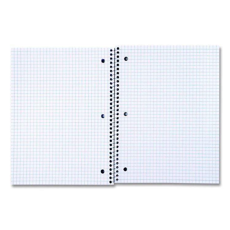 Wirebound Notebook, 1-Subject, Quadrille Rule (4 sq/in), Black Cover, (70) 10.5 x 8 Sheets
