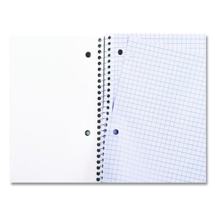 Wirebound Notebook, 1-Subject, Quadrille Rule (4 sq/in), Black Cover, (70) 10.5 x 8 Sheets