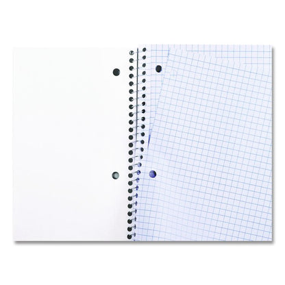 Wirebound Notebook, 1-Subject, Quadrille Rule (4 sq/in), Black Cover, (70) 10.5 x 8 Sheets