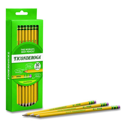 Pre-Sharpened Pencil, HB (#2), Black Lead, Yellow Barrel, 30/Pack