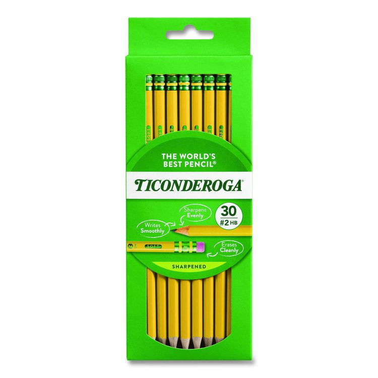 Pre-Sharpened Pencil, HB (#2), Black Lead, Yellow Barrel, 30/Pack