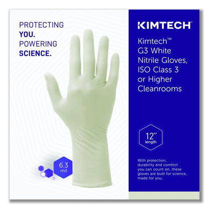G3 White Nitrile Gloves, AQL 1.5, ESD Safe, X-Large, 6.3 mil Thick, 12" Long, White, 1,000/Carton