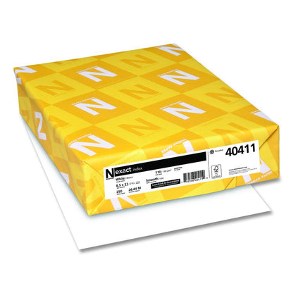 Exact Index Card Stock, 94 Bright, 110-lb Index Weight, 8.5 x 11, White, 250/Pack