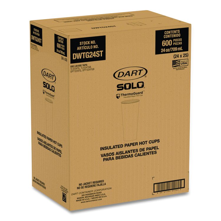 Thermoguard Insulated Paper Hot Cups, 24 oz, White Sustainable Forest Design, 600/Carton