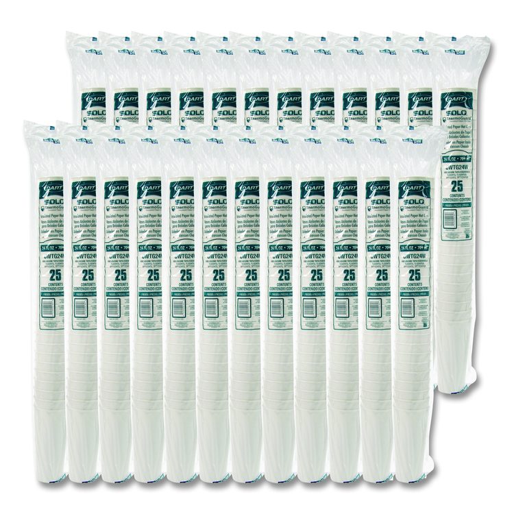 Thermoguard Insulated Paper Hot Cups, 24 oz, White Sustainable Forest Design, 600/Carton