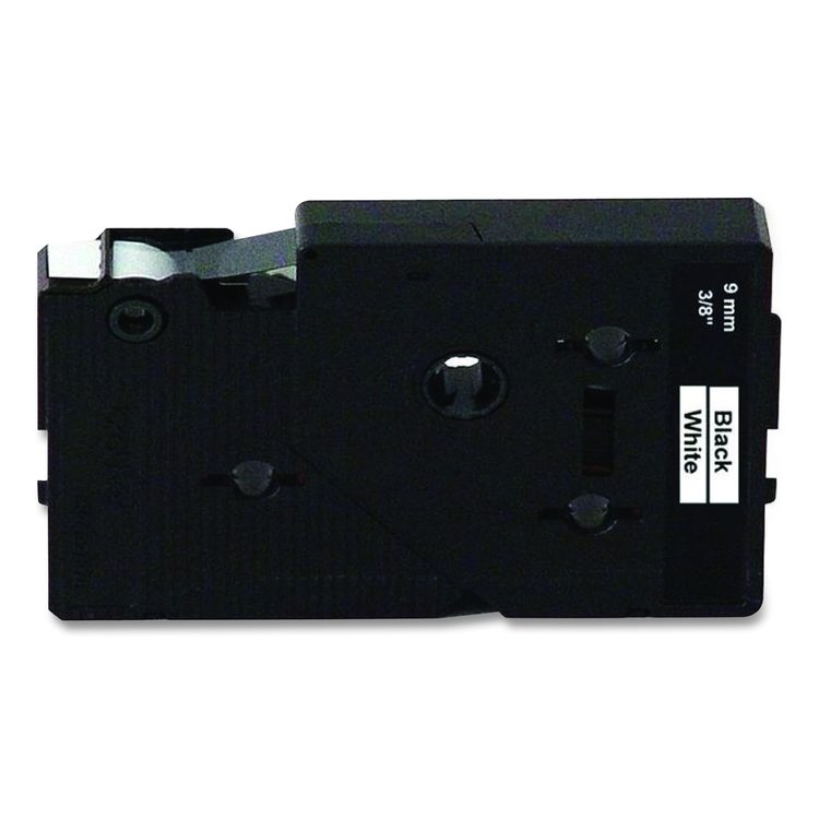 TC Tape Cartridge for P-Touch Labelers, 0.37" x 25.2 ft, Black on White