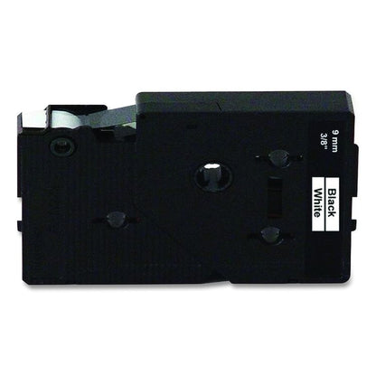TC Tape Cartridge for P-Touch Labelers, 0.37" x 25.2 ft, Black on White
