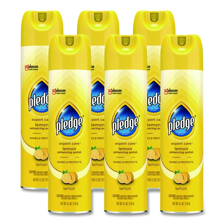 Furniture Polish, Lemon Scent,  9.7 oz Aerosol Spray, 6/Carton