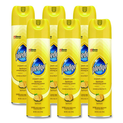 Furniture Polish, Lemon Scent,  9.7 oz Aerosol Spray, 6/Carton