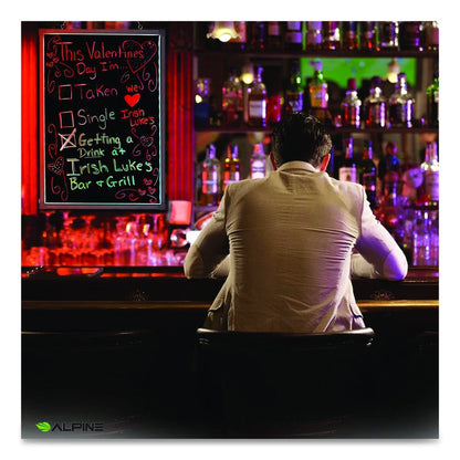 LED Illuminated Hanging Message Writing Board, Black 22" x 30" Surface, Black 23.6" x 31.5" Frame
