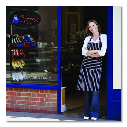 LED Oval Coffee Sign, 23 x 14, Black Frame, Blue/Red Graphics