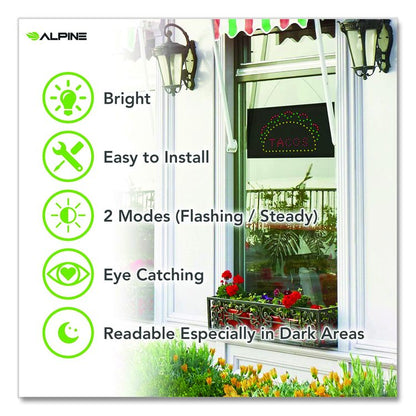 LED Rectangular TACO Sign, 19 x 10, Black Frame, Green/Red/Yellow Graphics